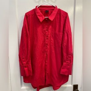 Hot pink button down